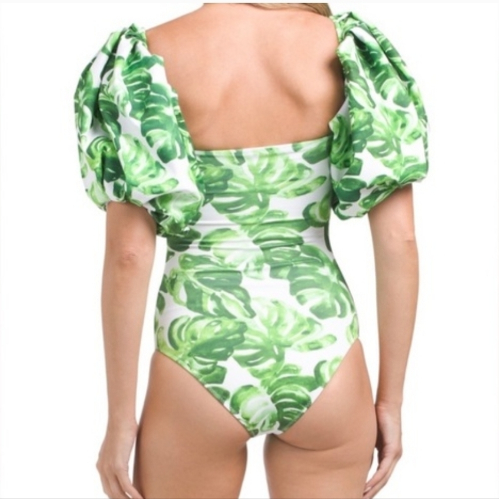 Caroline K One-piece Swimsuit Resortwear With Puff Sleeves - Picture 6 of 6